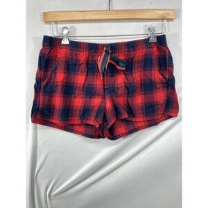 Aerie Women's Booty Shorts Pajamas Holiday Plaid Sleepwear Lounge Flannel Size M